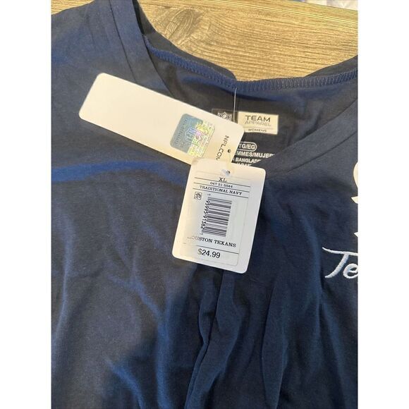 Houston Texans NFL / Team Logo Apparel Blue SS V-Neck Knot T-Shirt. XL. NWT. 1 - Picture 5 of 5